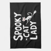 Linge De Cuisine Éffrayant Chat Maman Éffrayante Chat Dame Hallowee (Vertical)
