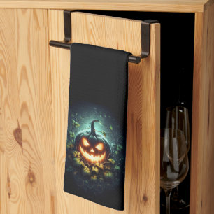 Linge De Cuisine Éffrayant nature brillant Halloween citrouille