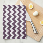 Linge De Cuisine Eggplant Purple Chevron; zig zag (Quart Plié)