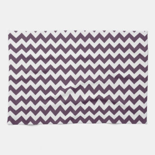 Linge De Cuisine Eggplant Purple Chevron; zig zag