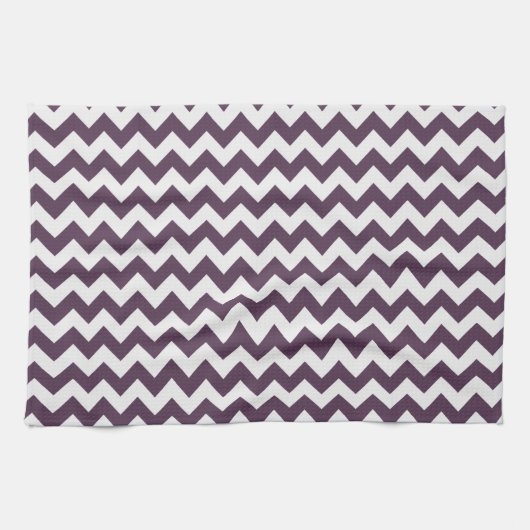 Linge De Cuisine Eggplant Purple Chevron; zig zag (Horizontal)