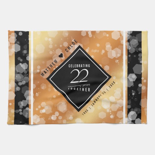 Linge De Cuisine Élégant 22e anniversaire de Mariage de cuivre (Horizontal)