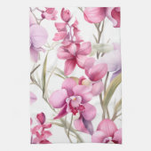 Linge De Cuisine Elégant Aquarelle Orchidées (Vertical)
