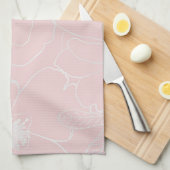 Linge De Cuisine Elégant Argent Rose Floral Dessin Rose Design (Quart Plié)