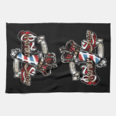 Linge De Cuisine Elegant Barber Pole and Crown Personalize (Horizontal)