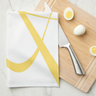 Linge De Cuisine Elégant blanc jaune italien moderne