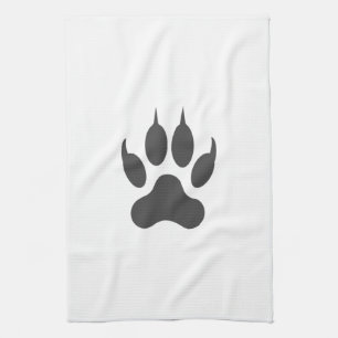 Linge De Cuisine Élégant blanc noir Lion Paw