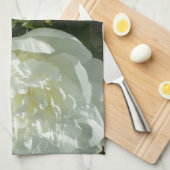 Linge De Cuisine Elégant blanc peony floral blanc photo (Quart Plié)