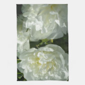 Linge De Cuisine Elégant blanc peony floral blanc photo (Vertical)