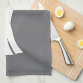 Linge De Cuisine Elégant blanc sur gris - Design simple et élégant (Quart Plié)