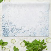 Linge De Cuisine Elégant bleu Vintage (Plié)