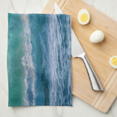Linge De Cuisine Elegant Blue Ocean Waves Acrylic Artwork | (Quart Plié)