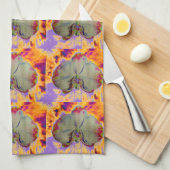 Linge De Cuisine Elégant boho abstrait aquarelle orchidée peinture (Quart Plié)