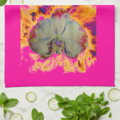 Linge De Cuisine Elégant boho abstrait aquarelle orchidée peinture (Plié)