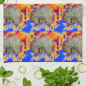 Linge De Cuisine Elégant boho abstrait aquarelle orchidée peinture (Plié)