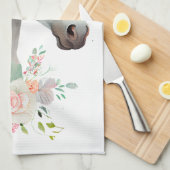 Linge De Cuisine Élégant Boho Cheval Blanc Floral (Quart Plié)