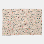Linge De Cuisine Elégant Boho Fleur sauvage Summer Garden Blush (Horizontal)
