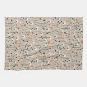 Linge De Cuisine Elégant Boho Fleur sauvage Summer Garden Taupe (Horizontal)