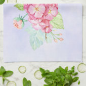 Linge De Cuisine Elégant Bouquet de fleurs rose (Plié)