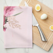 Linge De Cuisine Elégant bouquet rose rose floral or (Quart Plié)