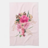 Linge De Cuisine Elégant bouquet rose rose floral or (Vertical)