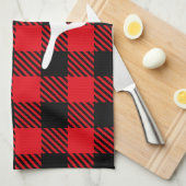 Linge De Cuisine Elégant buffle rustique tendance plaid rouge avec  (Quart Plié)