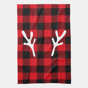 Linge De Cuisine Elégant buffle rustique tendance plaid rouge avec