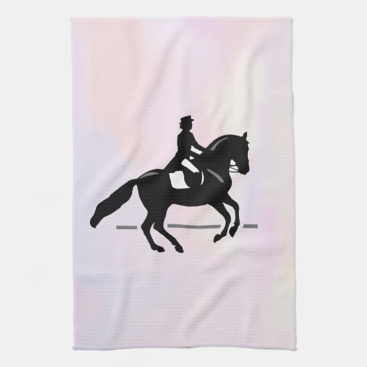 Linge De Cuisine Elégant cavalier de Dressage sur un Arrière - plan (Vertical)