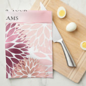 Linge De Cuisine Élégant Chic Fleur Rose Shower de Mariée (Quart Plié)