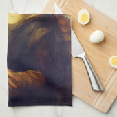 Linge De Cuisine Élégant Chic Green Mona Lisa Convid 19 Peinture (Quart Plié)