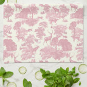 Linge De Cuisine Elégant Chic Rose Toile Cerf Boodland (Plié)