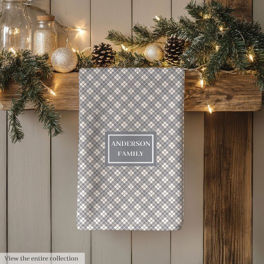 Linge De Cuisine Elegant Coral Grey Towel Custom Name Kitchen Gift