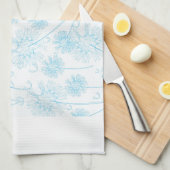 Linge De Cuisine Élégant Dandelion bleu doux (Quart Plié)