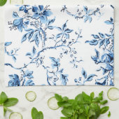 Linge De Cuisine Elegant Delft Blue et White Floral (Plié)