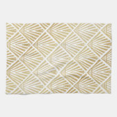 Linge De Cuisine Elégant design art déco en palmier doré (Horizontal)