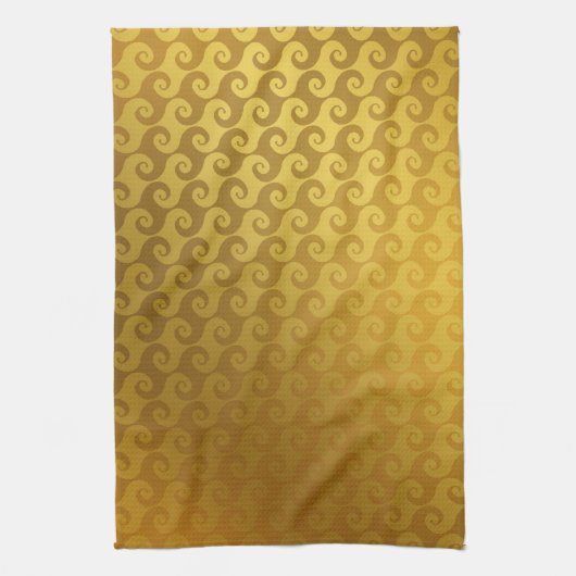 Linge De Cuisine Elégant Design Gold Swirl Dîner Formel (Vertical)