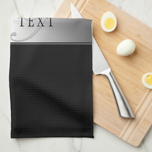 Linge De Cuisine Élégant écriture de script de monogramme modifiabl (Quart Plié)