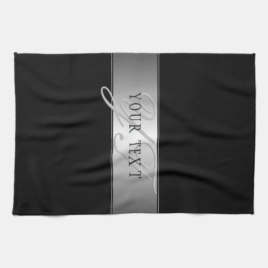 Linge De Cuisine Élégant écriture de script de monogramme modifiabl (Horizontal)