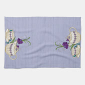 Linge De Cuisine Elégant ensemble de thé chinois avec fleurs violet (Horizontal)