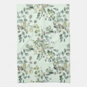 Linge De Cuisine Elégant Eucalyptus Botanique Aquarelle Verdure (Vertical)