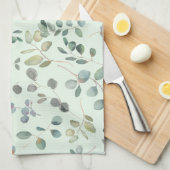 Linge De Cuisine Elégant Eucalyptus Botanique Aquarelle Verdure (Quart Plié)