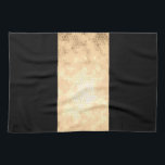 Linge De Cuisine élégant faux or clair et bandes noires<br><div class="desc">Design minimaliste,  moderne et élégant représentant une fausse bande d'or sur un arrière - plan noir.</div>