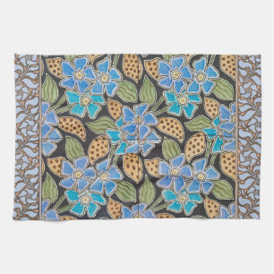 Linge De Cuisine Élégant Fleur Bleu Périwinkle Floral Classic