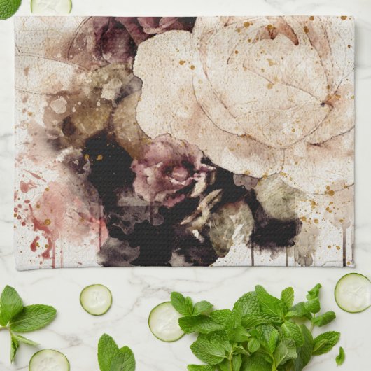 Linge De Cuisine Élégant floral (Plié)