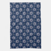 Linge De Cuisine Élégant floral bleu (Vertical)