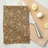 Linge De Cuisine Elégant Gold Brown Kaleidoscope Star Design (Quart Plié)