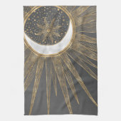 Linge De Cuisine Elegant Gold Doodles Sun Moon Mandala Design (Vertical)