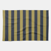 Linge De Cuisine Elégant Gold & Navy Blue Vertical Stripes (Horizontal)
