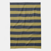 Linge De Cuisine Elégant Gold & Navy Blue Vertical Stripes (Vertical)