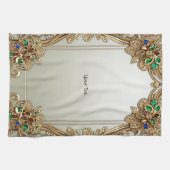 Linge De Cuisine Elegant Gold Ornate Kitchen Towels (Horizontal)